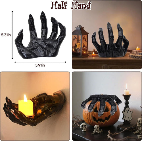 Halloween Decorations, Pack of 3 Wall Mounted Creepy Reaching Hands (Does not include candles)