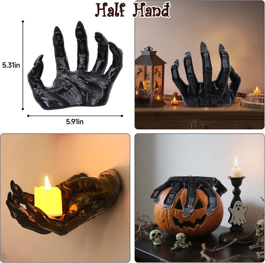 Halloween Decorations, Pack of 3 Wall Mounted Creepy Reaching Hands (Does not include candles)