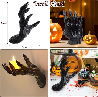 Halloween Decorations, Pack of 3 Wall Mounted Creepy Reaching Hands (Does not include candles)