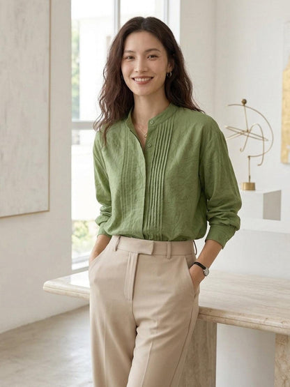 100% Linen Oversized Jacquard Shirt