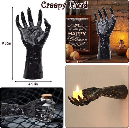 Halloween Decorations, Pack of 3 Wall Mounted Creepy Reaching Hands (Does not include candles)