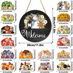 16 Pcs Interchangeable Welcome Sign for Front Door