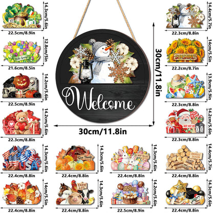 🔥 LIMITED-TIME 50% OFF — 16 Pcs Interchangeable Welcome Sign for Front Door