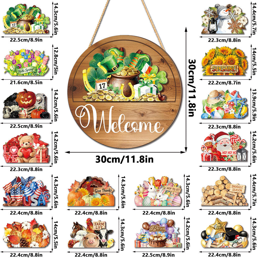 16 Pcs Interchangeable Welcome Sign for Front Door