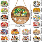 16 Pcs Interchangeable Welcome Sign for Front Door