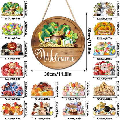 🔥 LIMITED-TIME 50% OFF — 16 Pcs Interchangeable Welcome Sign for Front Door