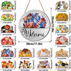16 Pcs Interchangeable Welcome Sign for Front Door
