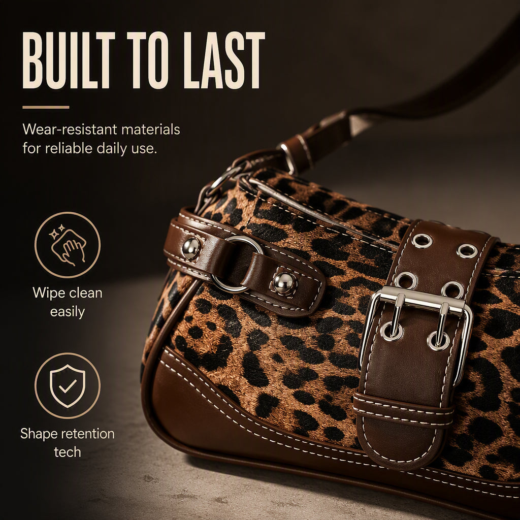 🐆Retro Leopard Print Shoulder Bag for Women 🤎Vintage Style Ladies Crossbody Handbag
